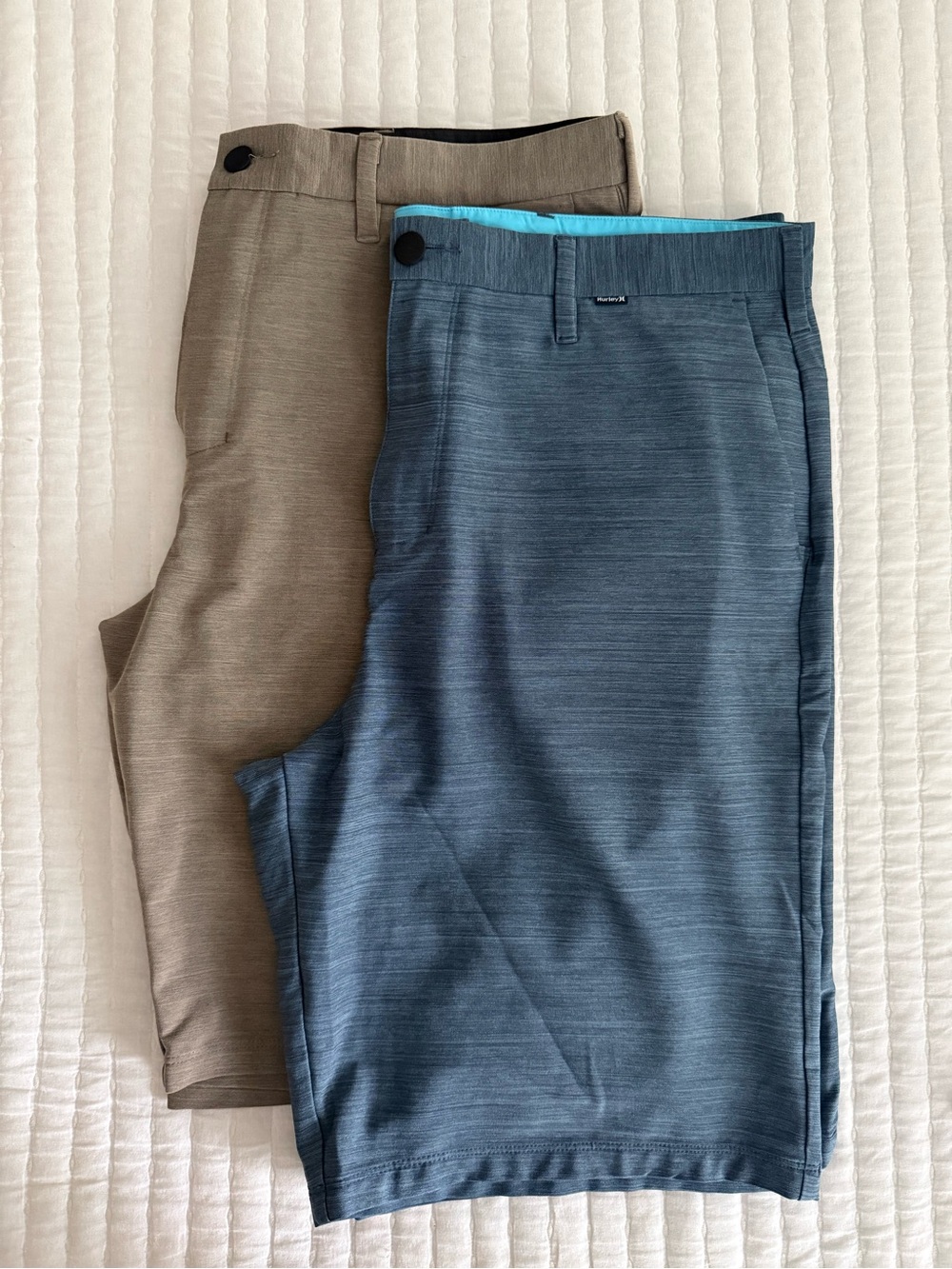 Hurley Men's Performance Shorts. Blue & Tan bundle!